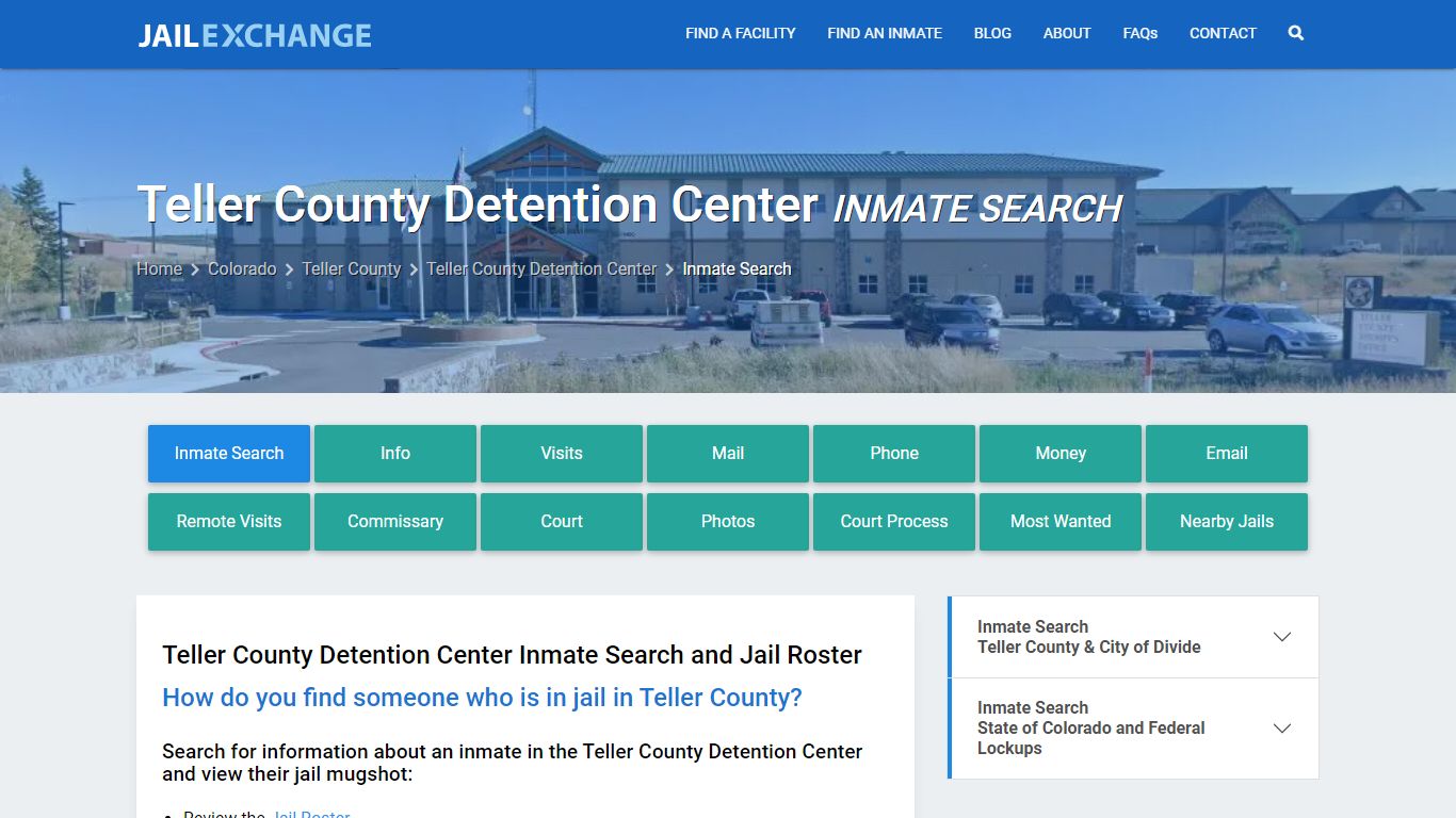 Teller County Detention Center Inmate Search - Jail Exchange